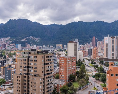 Aerial view of Bogota cityscape